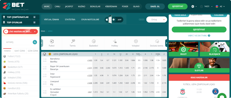 22Bet bukmeker kontoru 22Bet bukmeker kontoru